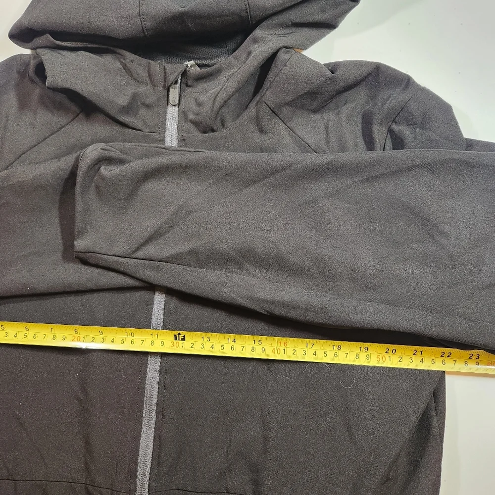 GAIAM Mens Black Performance Hooded Jacket Gray Zipper Mens Large